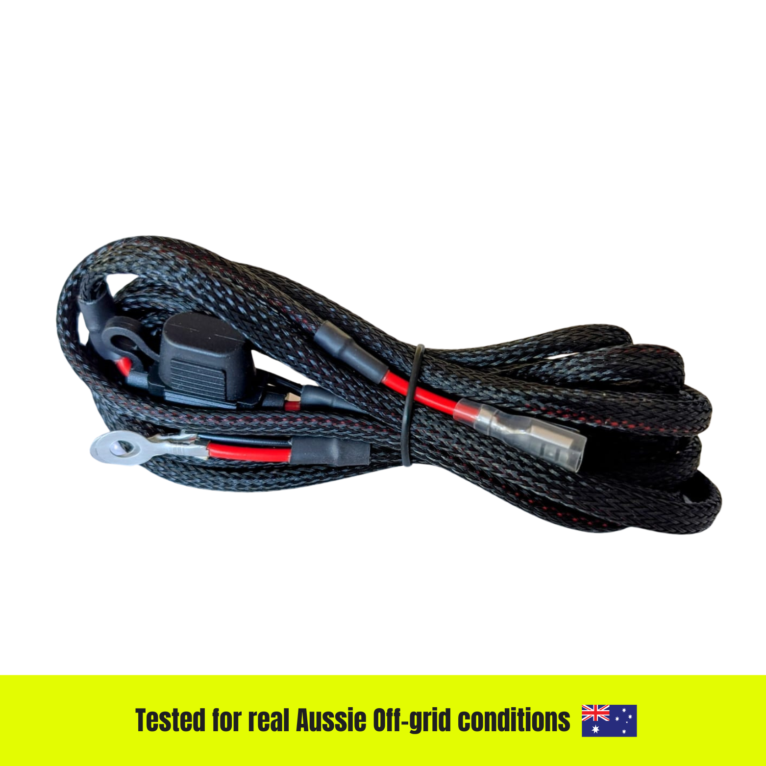 12V Inline Fused Battery Ring Terminal Lead – 2-Pin Quick Connect