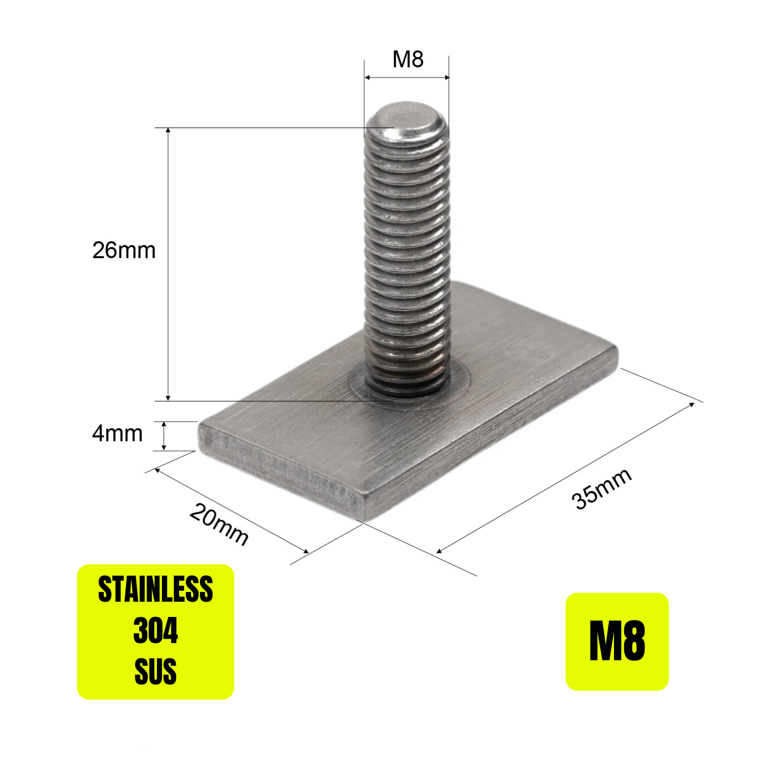 M8 Channel T Bolts for Rhino Rack, Thule, Yakima, Rola, Pro Rack | Heavy-Duty