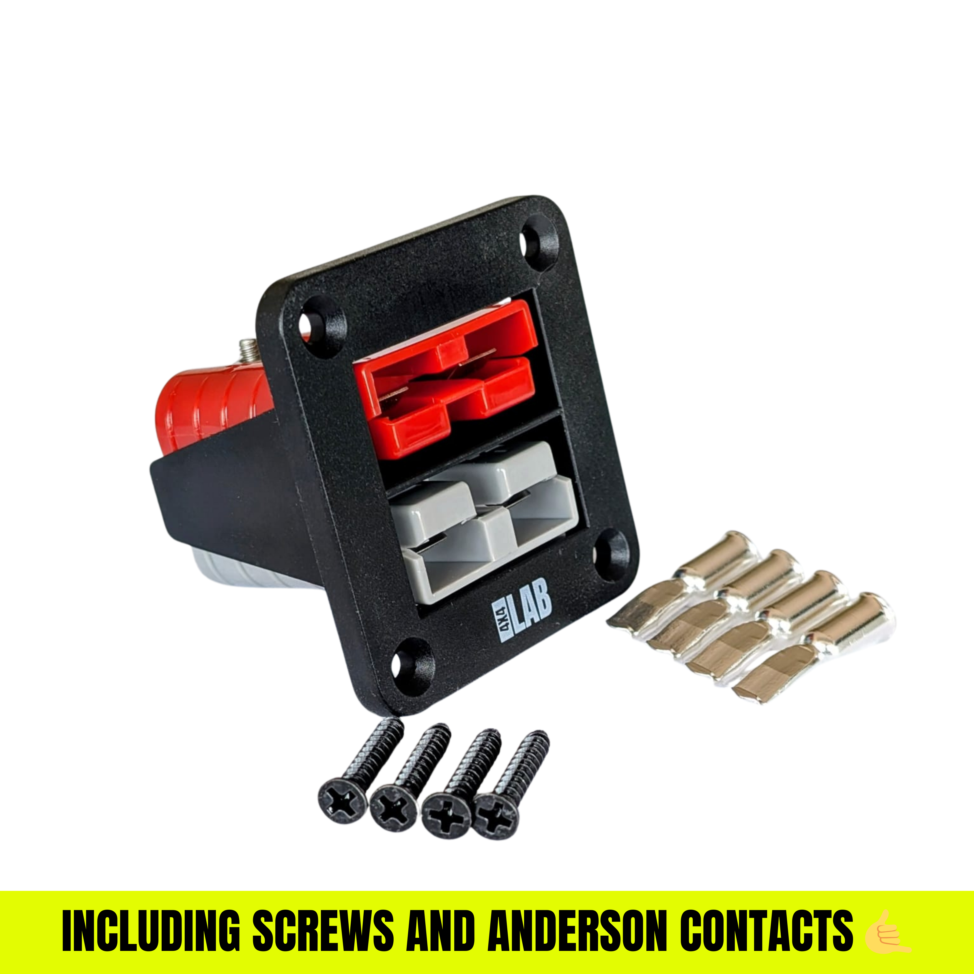 Dual Anderson Plug Flush Mount Panel – Grey + Red