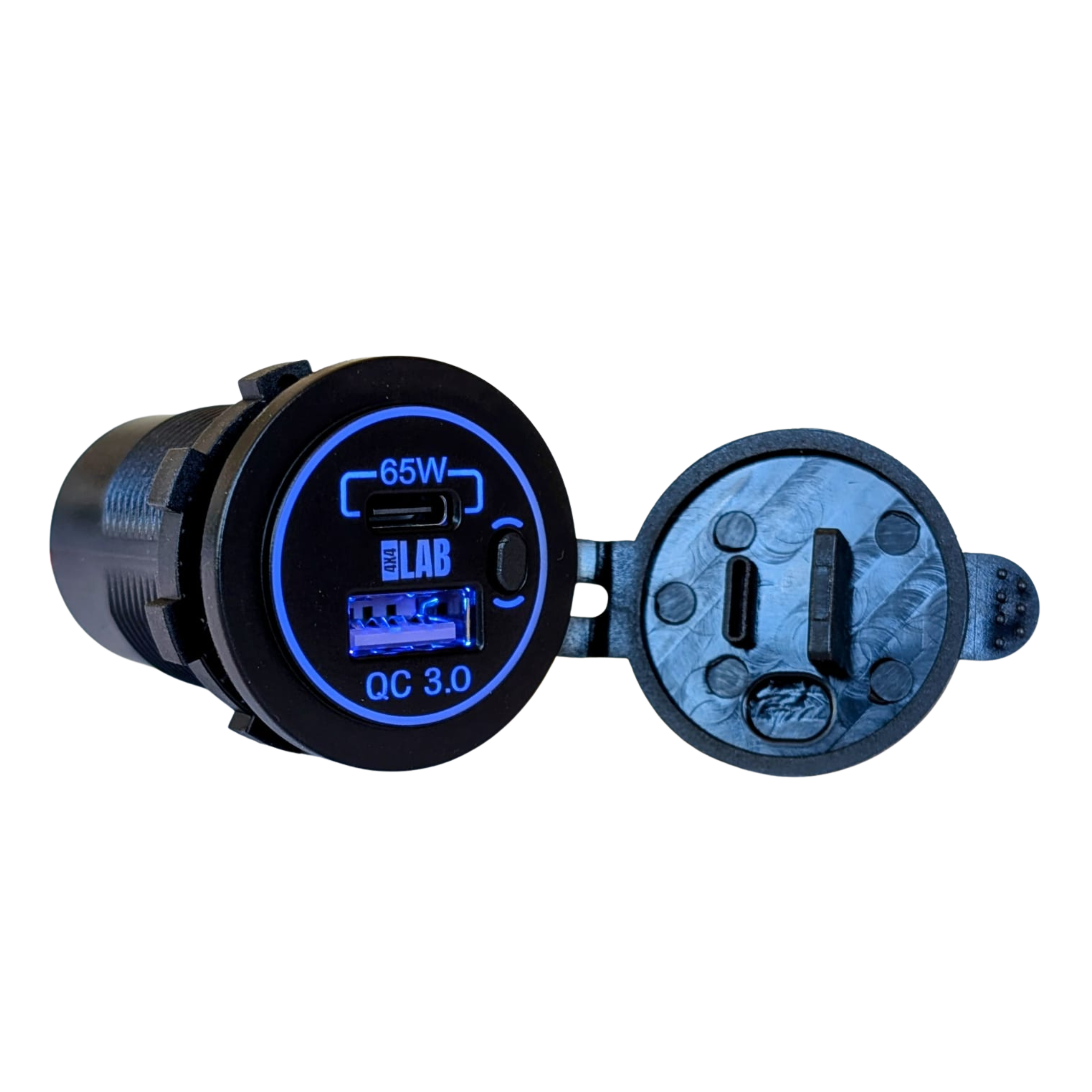 65W Dual USB-C PD & USB-A QC3.0 Fast Charging Socket
