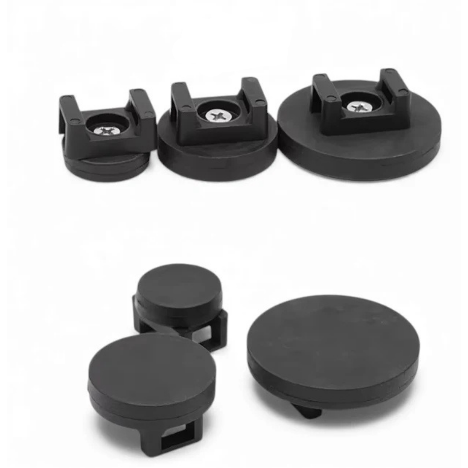 Magnetic Rubber-Coated Cable Tie Mounts 4-Pack
