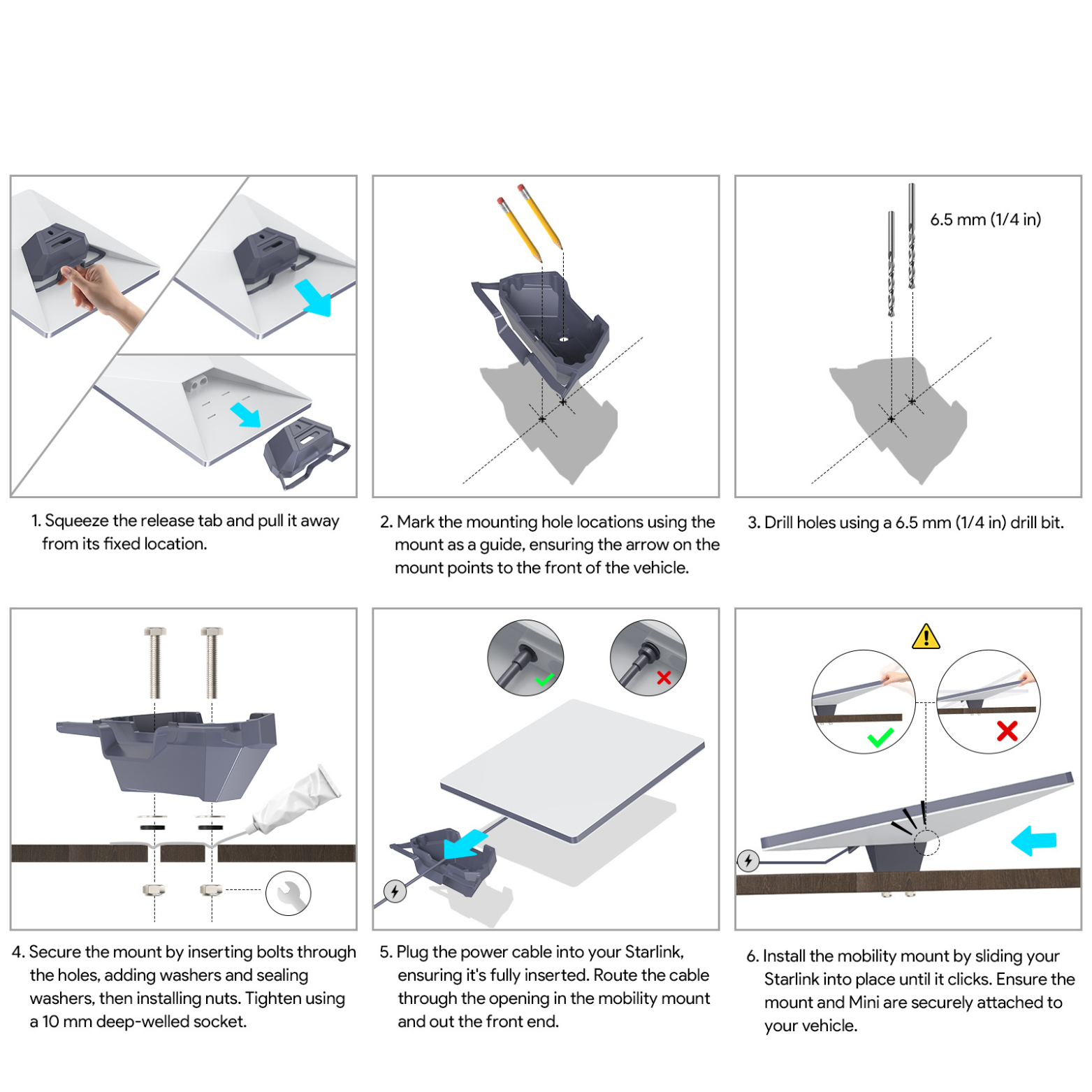 Starlink Mini Low-Profile Aluminium Drill Mount
