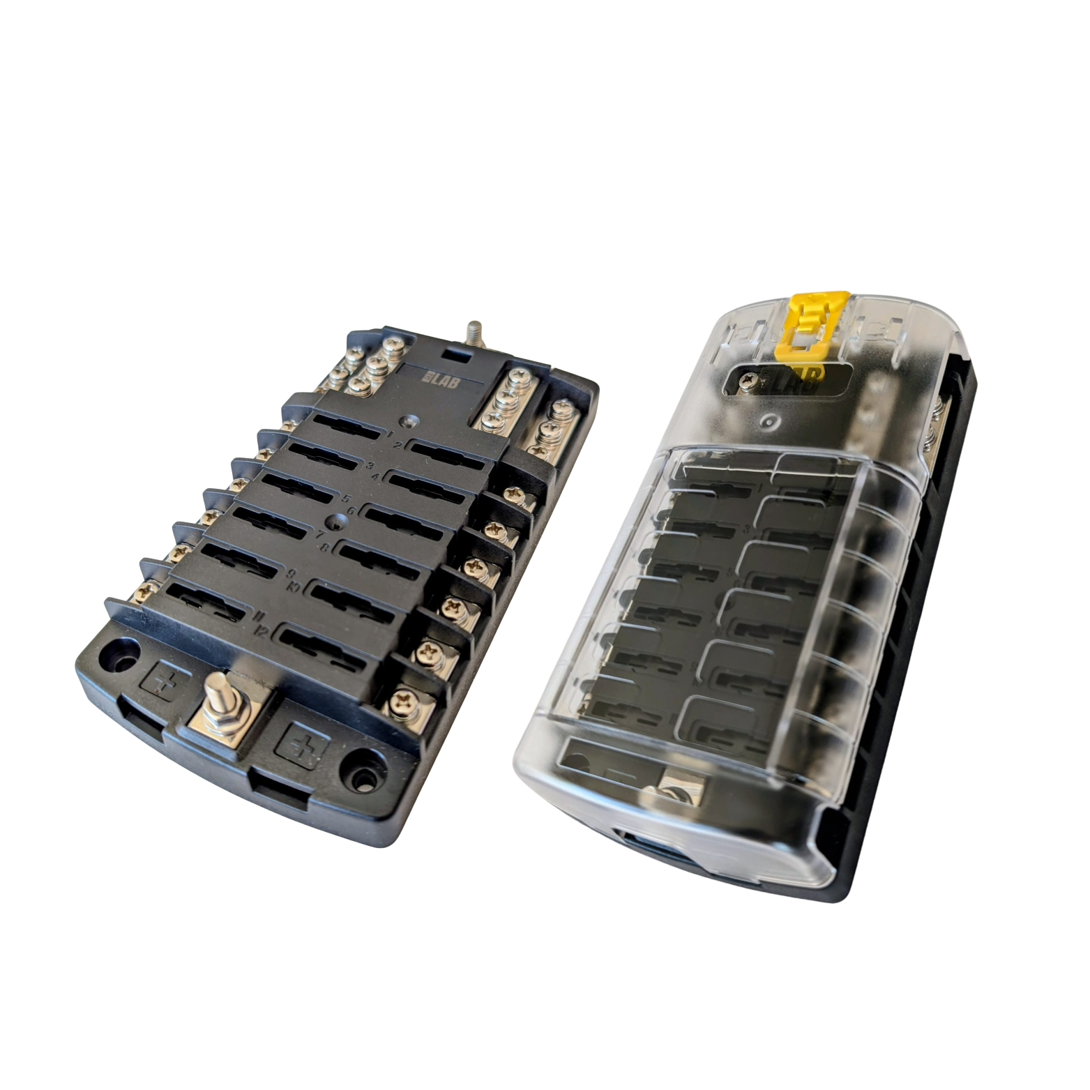 12-Way Fuse Box – Dual Busbar Blade Fuse Block for 12V & 24V Systems