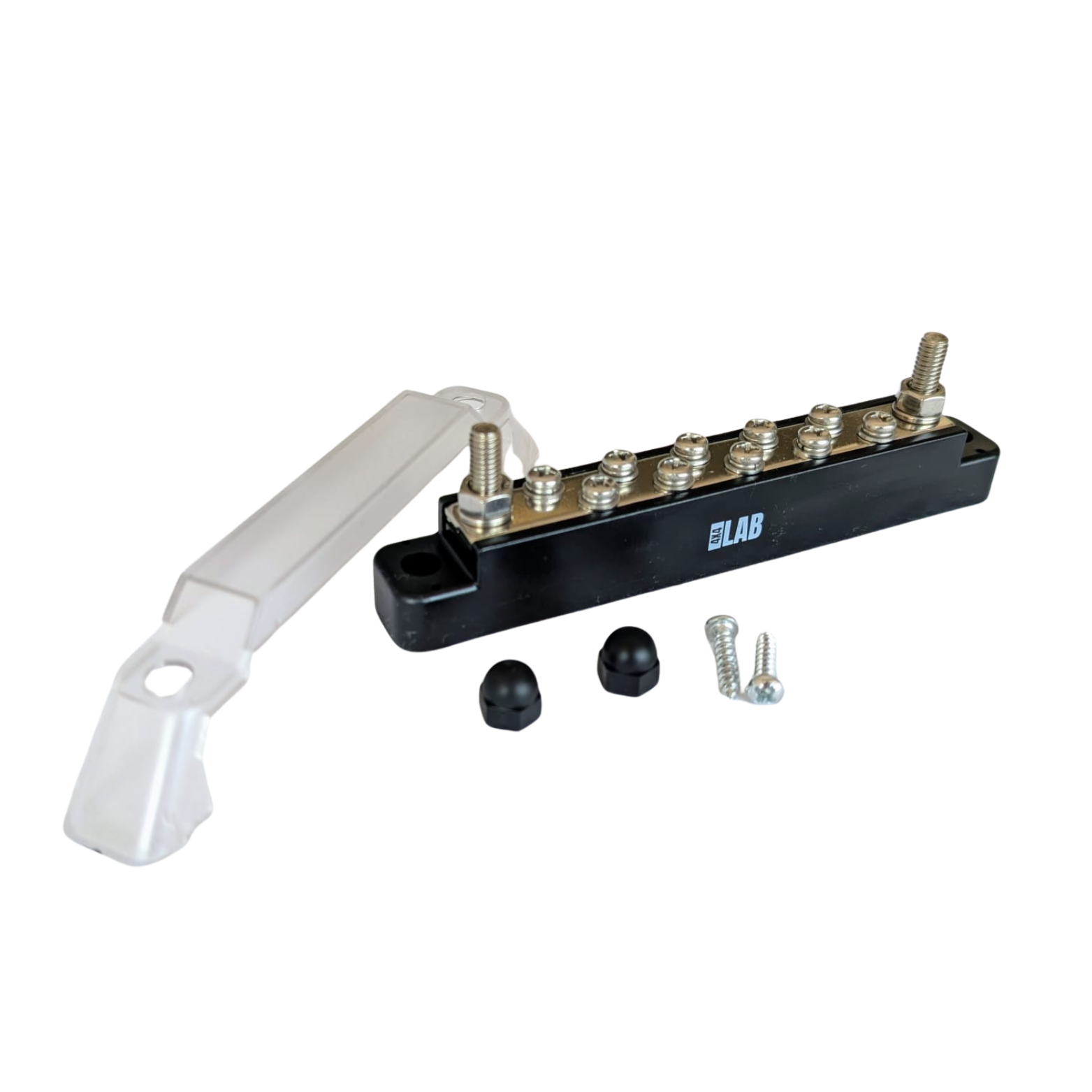 10-Way Negative Bus Bar (Black) – 150A Continuous | Safety Cover & Screws Included
