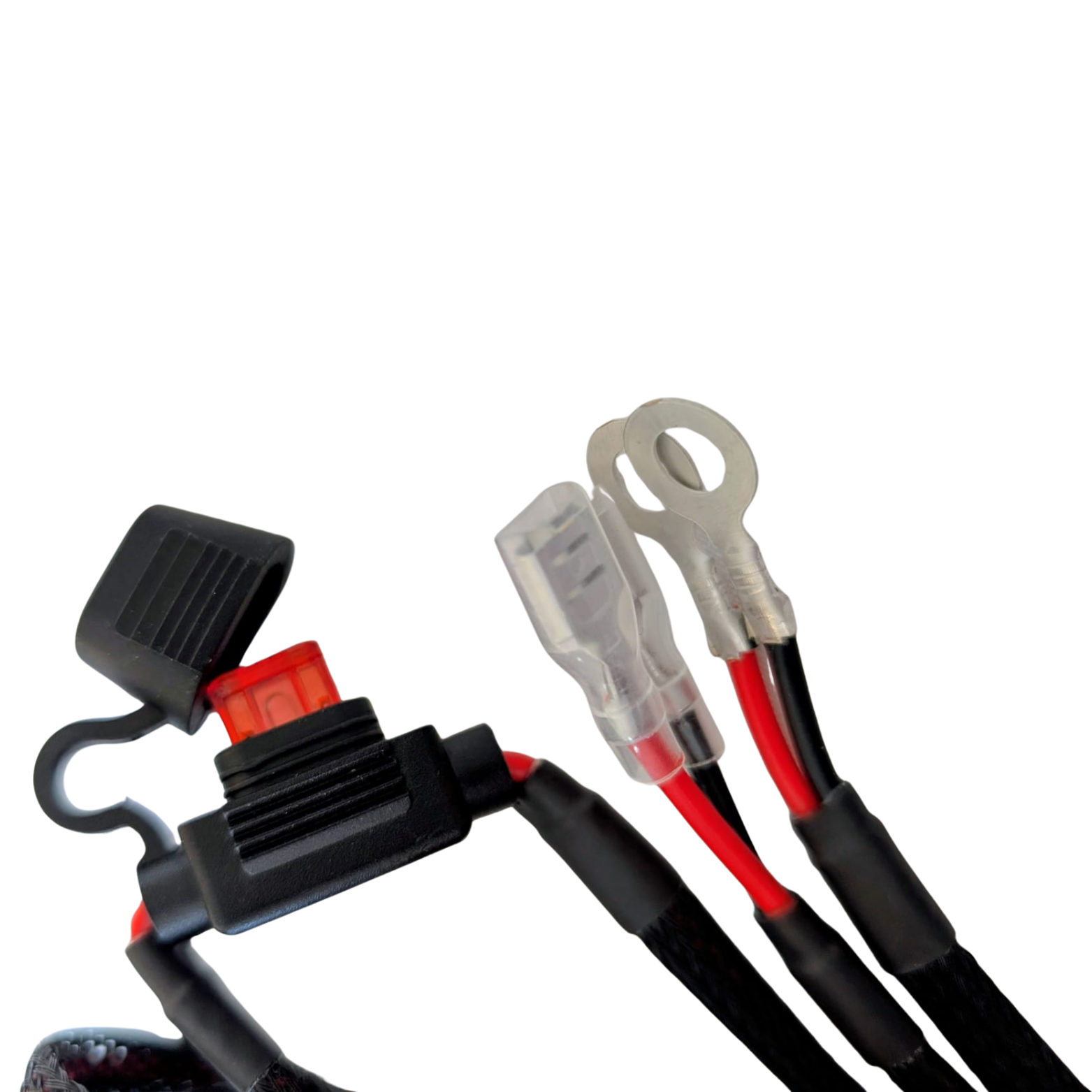 12V Inline Fused Battery Ring Terminal Lead – 2-Pin Quick Connect