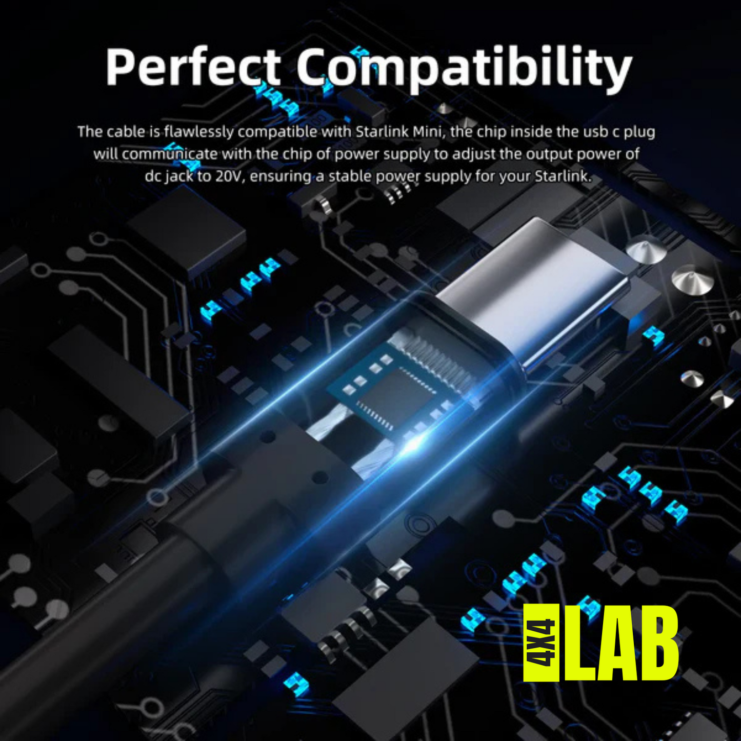 Starlink Mini USB-C to DC Power Cable | IP67 Rated | 4x4 LAB