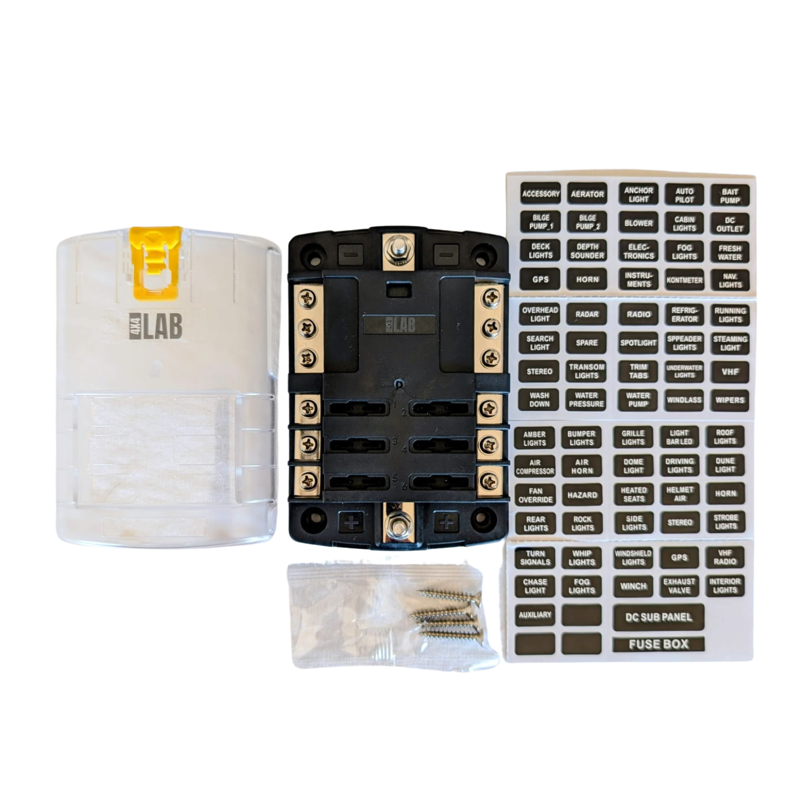 6-Way Fuse Box – Dual Busbar Blade Fuse Block for 12V & 24V Systems
