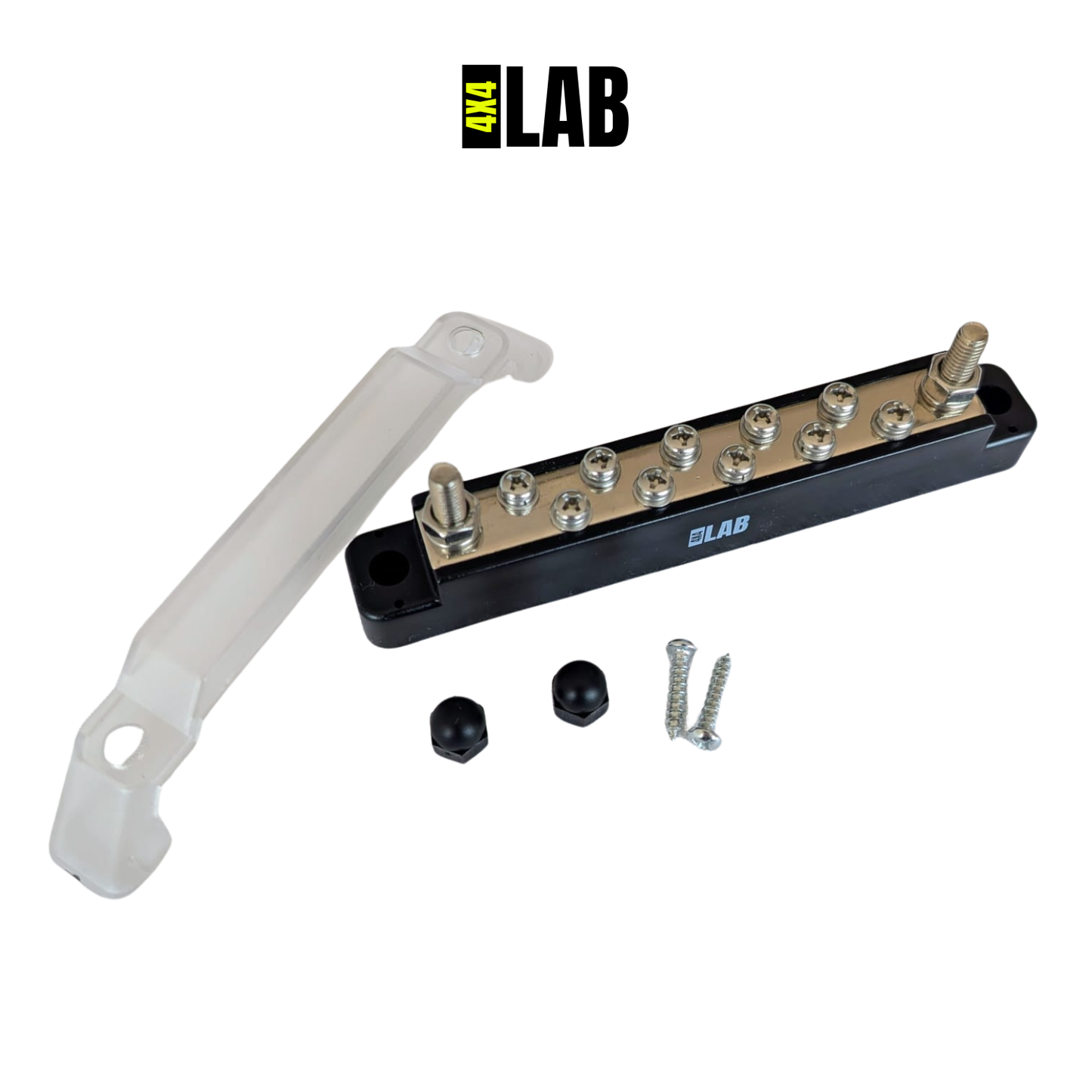 10-Way Negative Bus Bar (Black) – 150A Continuous | Safety Cover & Screws Included