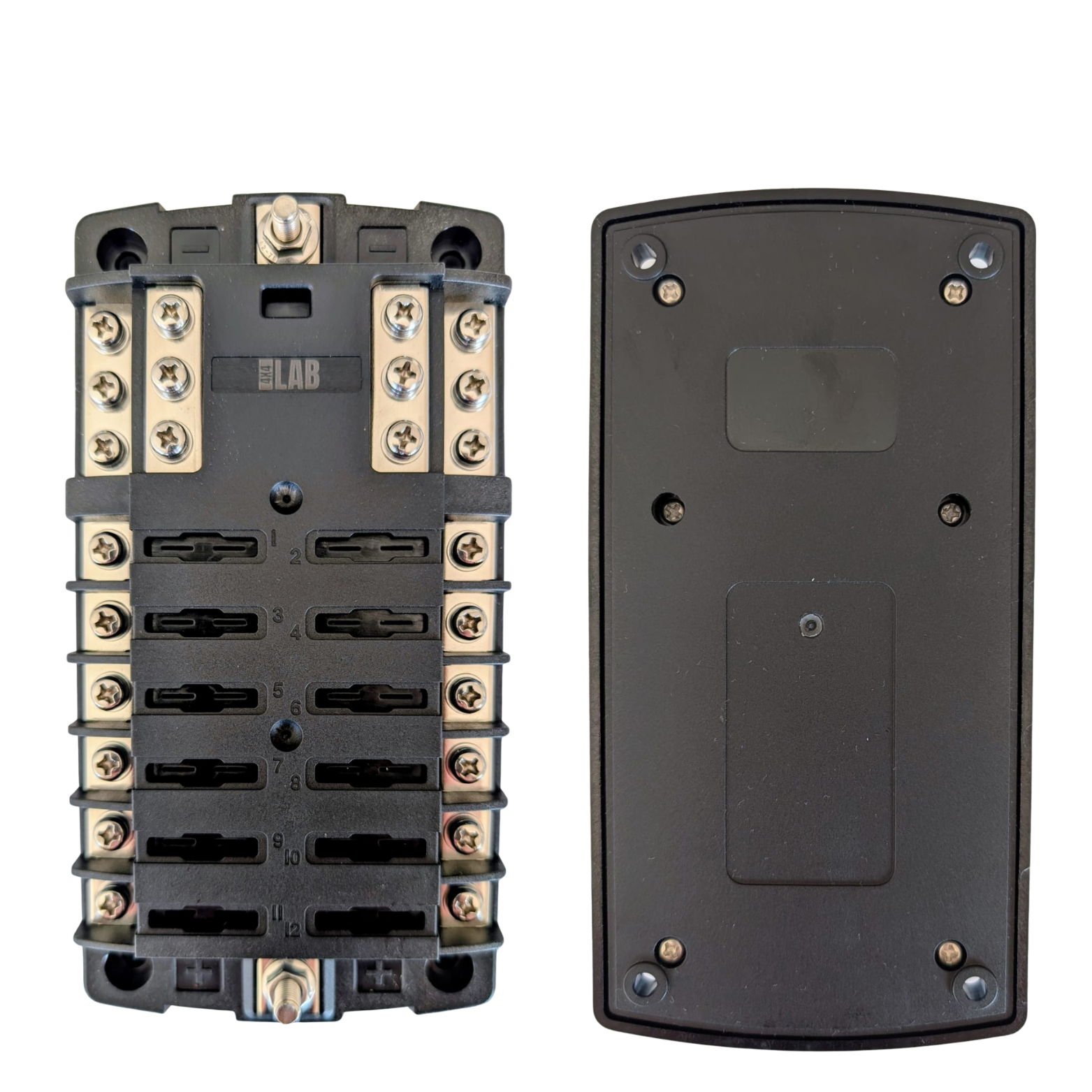 12-Way Fuse Box – Dual Busbar Blade Fuse Block for 12V & 24V Systems