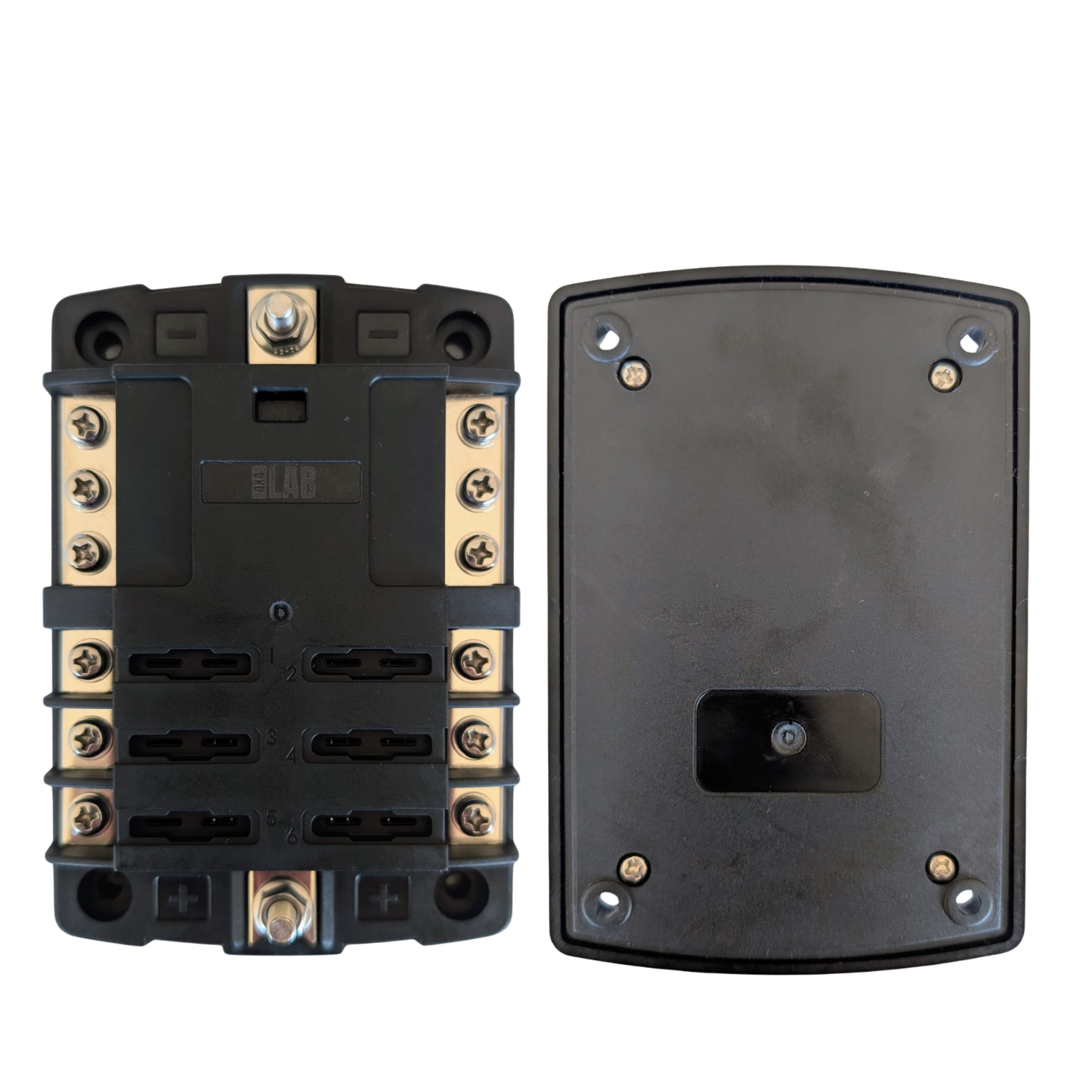 6-Way Fuse Box – Dual Busbar Blade Fuse Block for 12V & 24V Systems