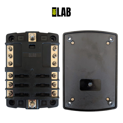 6-Way Fuse Box – Dual Busbar Blade Fuse Block for 12V & 24V Systems
