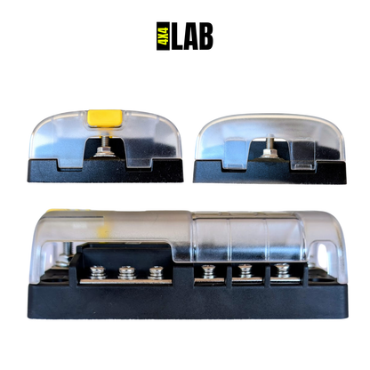 6-Way Fuse Box – Dual Busbar Blade Fuse Block for 12V & 24V Systems