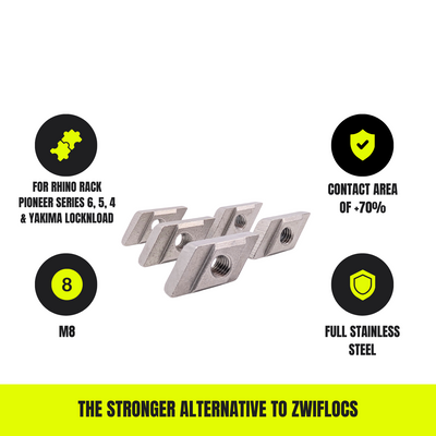 Rhino-Rack Pioneer 6 Channel Nuts – Premium Zwifloc Alternative