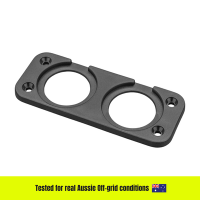 Dual Flush Mount Outlet Plate – 28mm (12V / 24V Compatible)