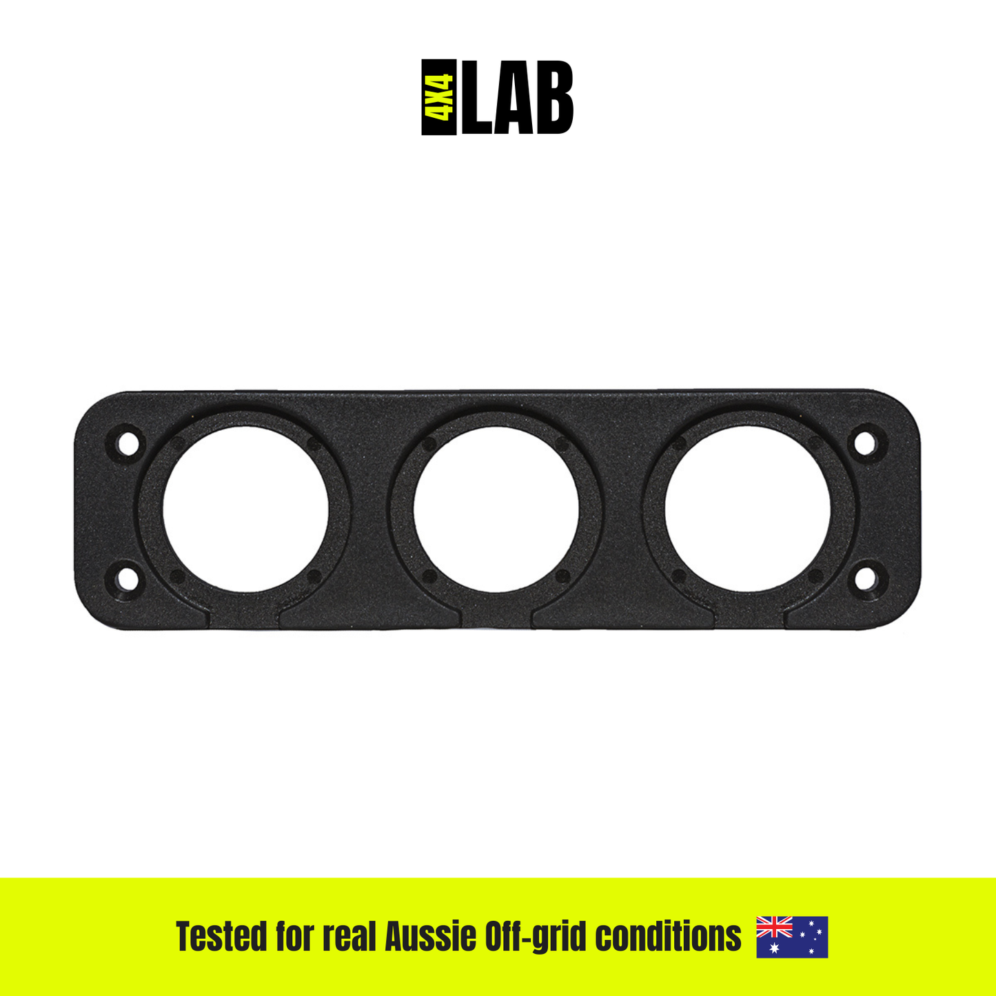 Triple Flush Mount Outlet Plate – 28mm (12V / 24V Compatible)
