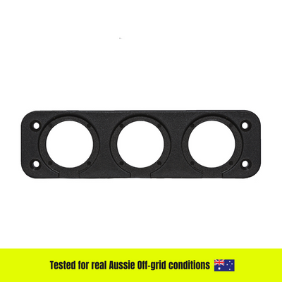 Triple Flush Mount Outlet Plate – 28mm (12V / 24V Compatible)