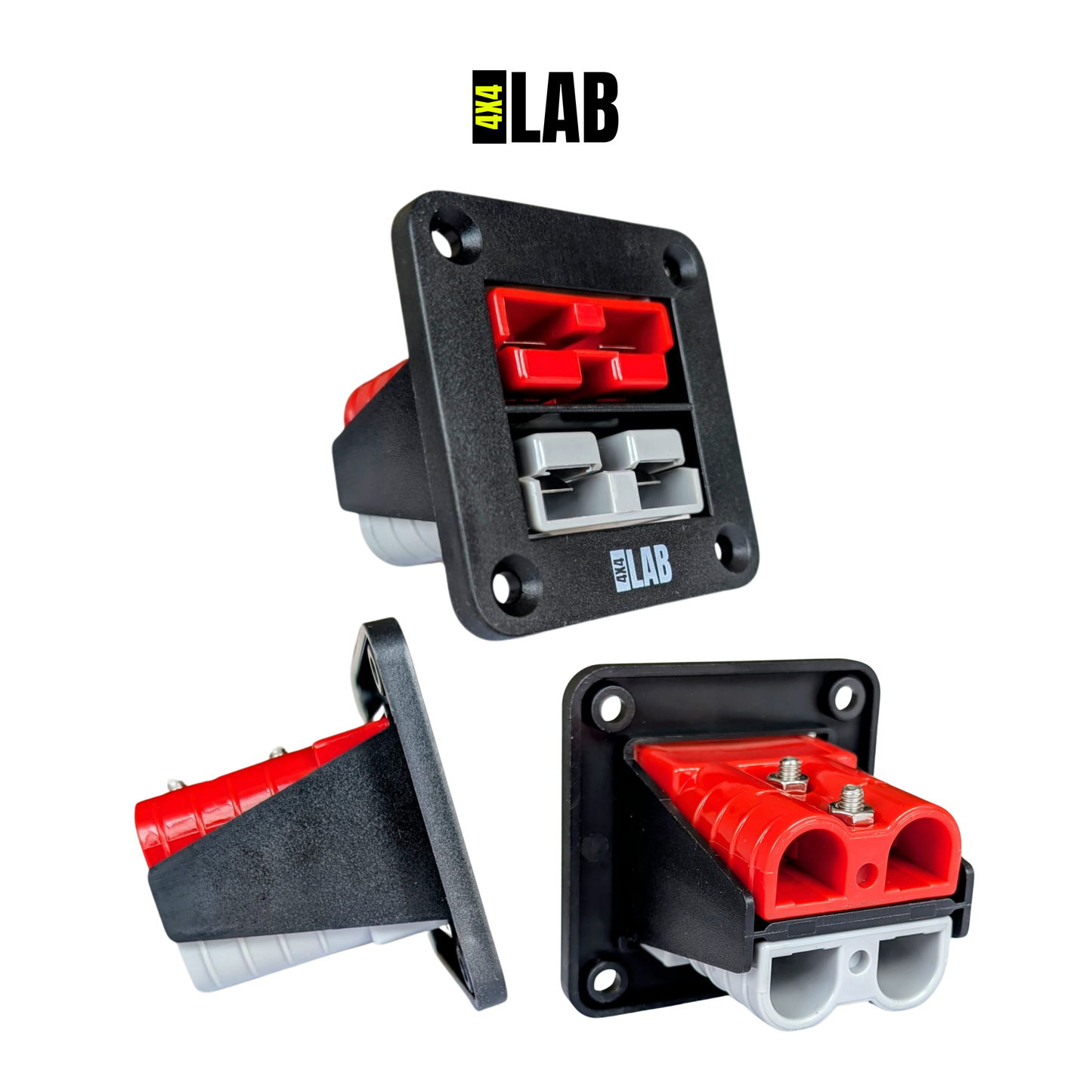 Dual Anderson Plug Flush Mount Panel – Grey + Red