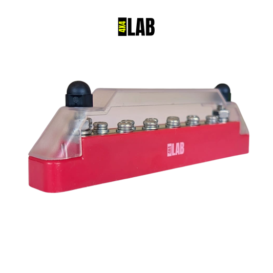 10-Way Positive Bus Bar (Red) – 150A Continuous | Safety Cover & Screws Included