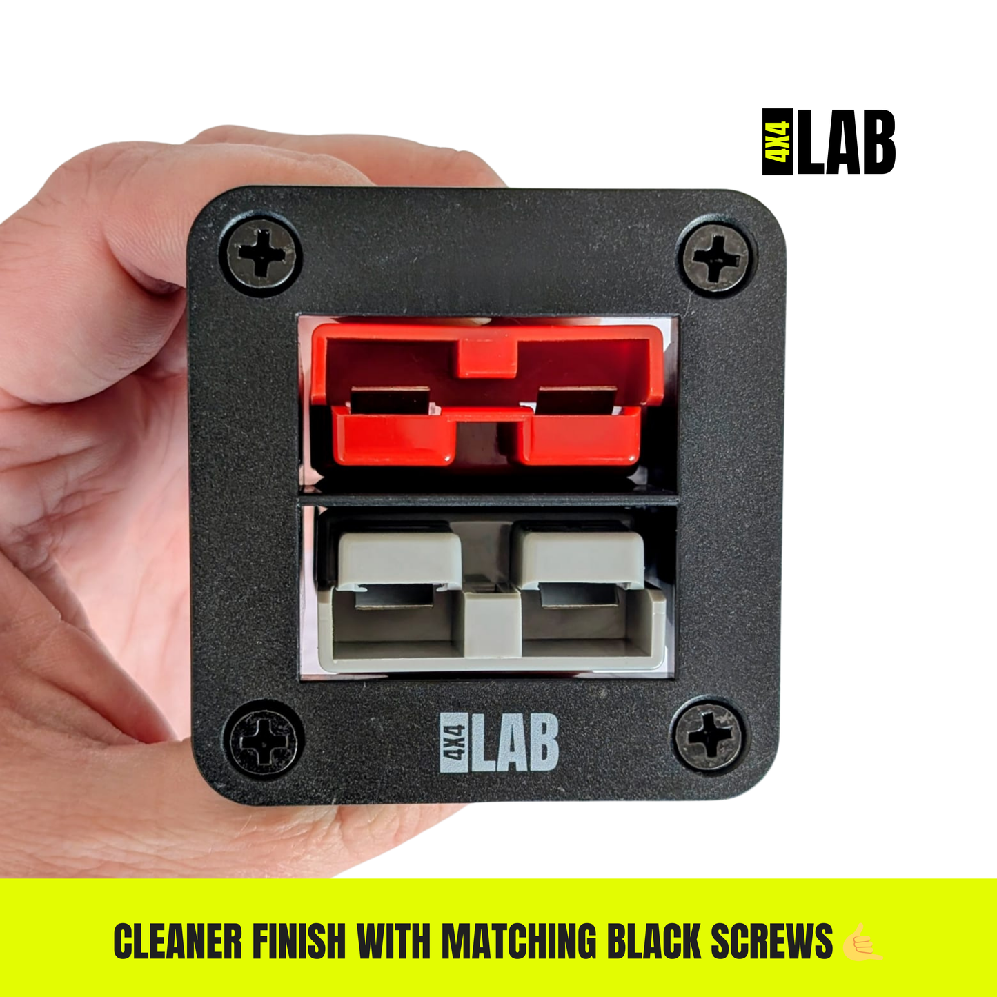 Dual Anderson Plug Flush Mount Panel – Grey + Red