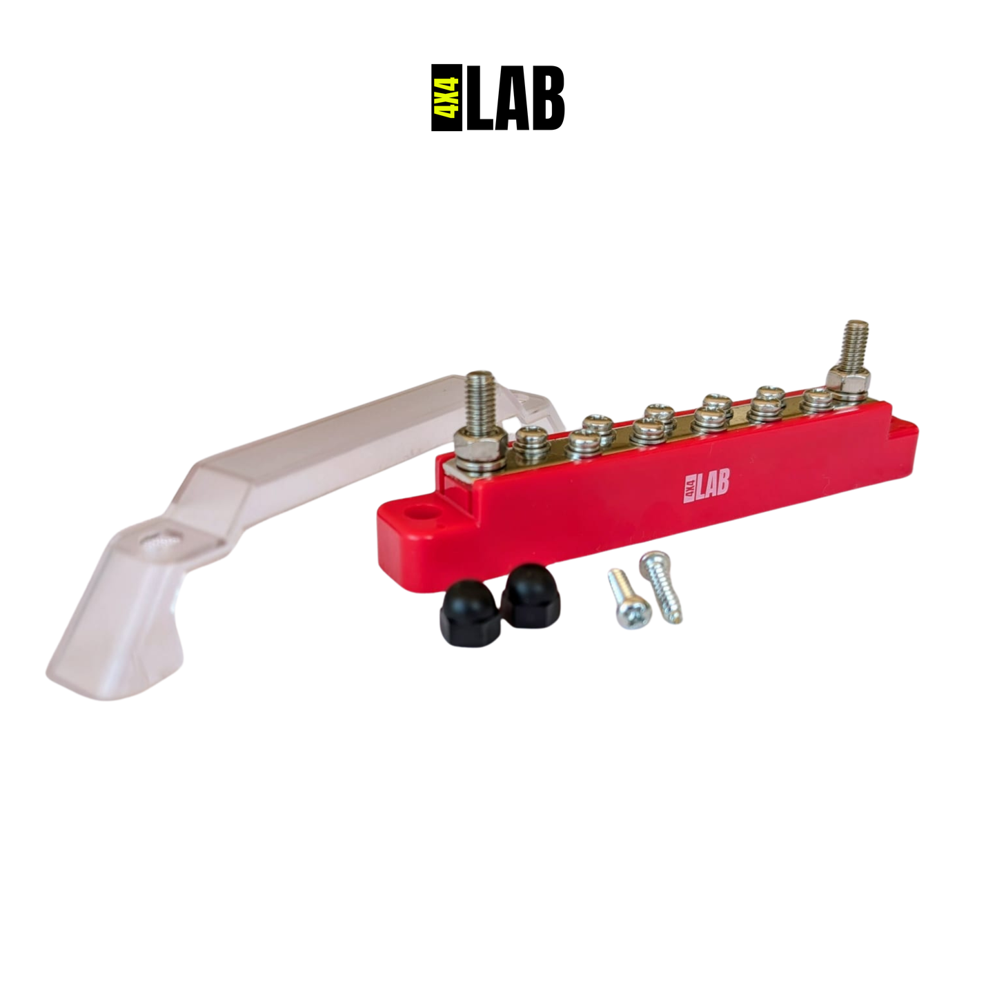 10-Way Positive Bus Bar (Red) – 150A Continuous | Safety Cover & Screws Included