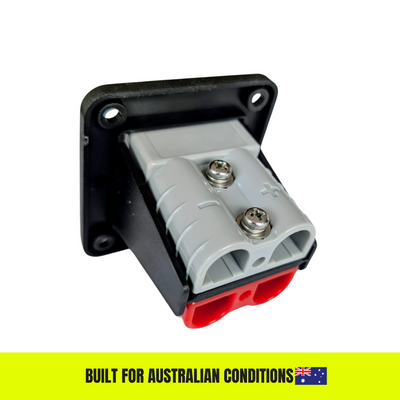 Dual Anderson Plug Flush Mount Panel – Grey + Red