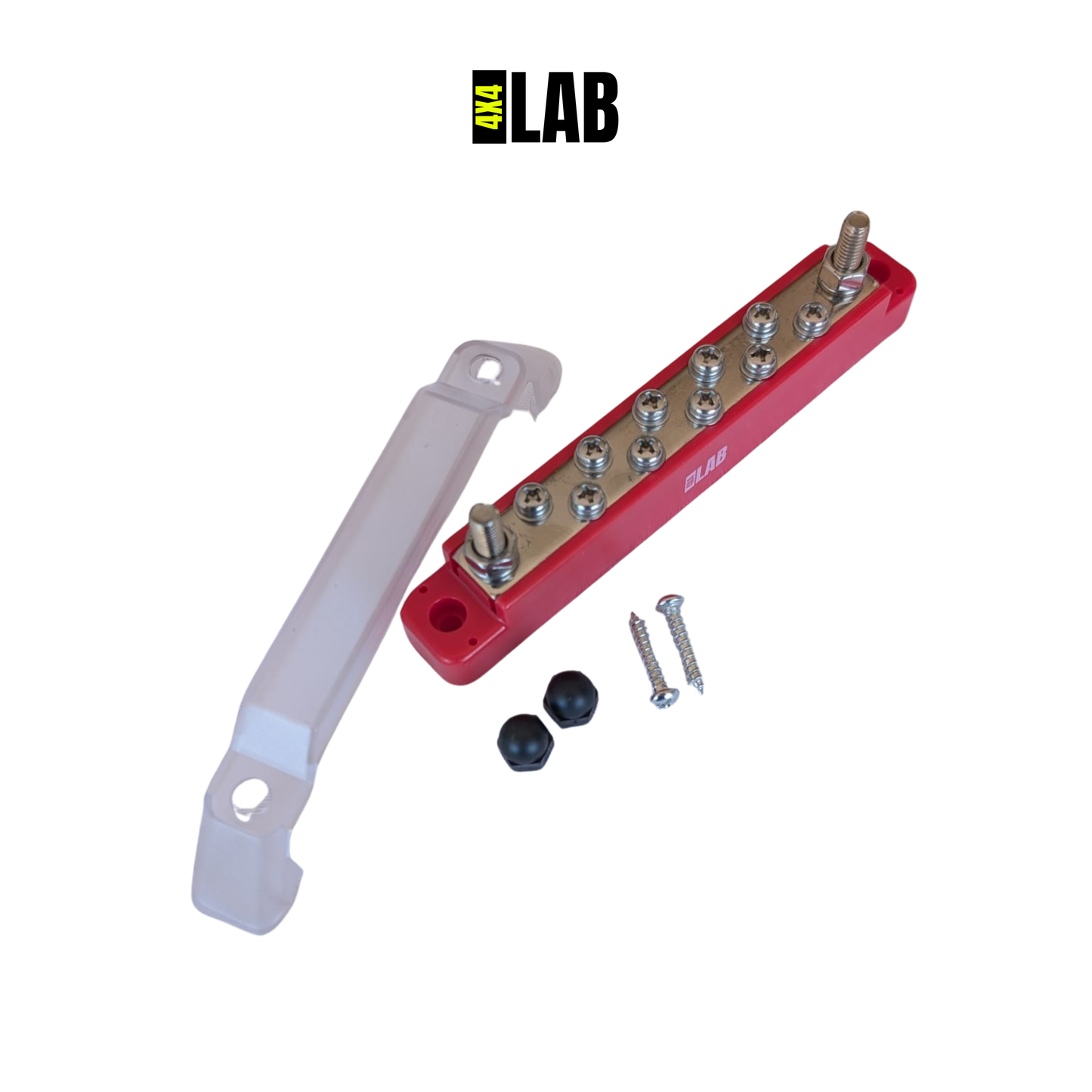 10-Way Positive Bus Bar (Red) – 150A Continuous | Safety Cover & Screws Included