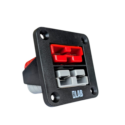 Dual Anderson Plug Flush Mount Panel – Grey + Red