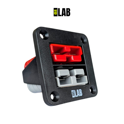 Dual Anderson Plug Flush Mount Panel – Grey + Red