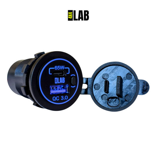 65W Dual USB-C PD & USB-A QC3.0 Fast Charging Socket