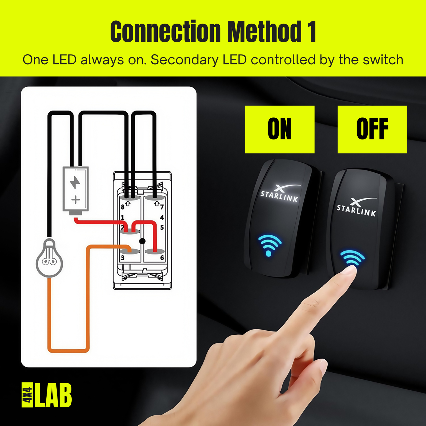 Starlink Illuminated Rocker Switch for Cars, 4WD & Caravans
