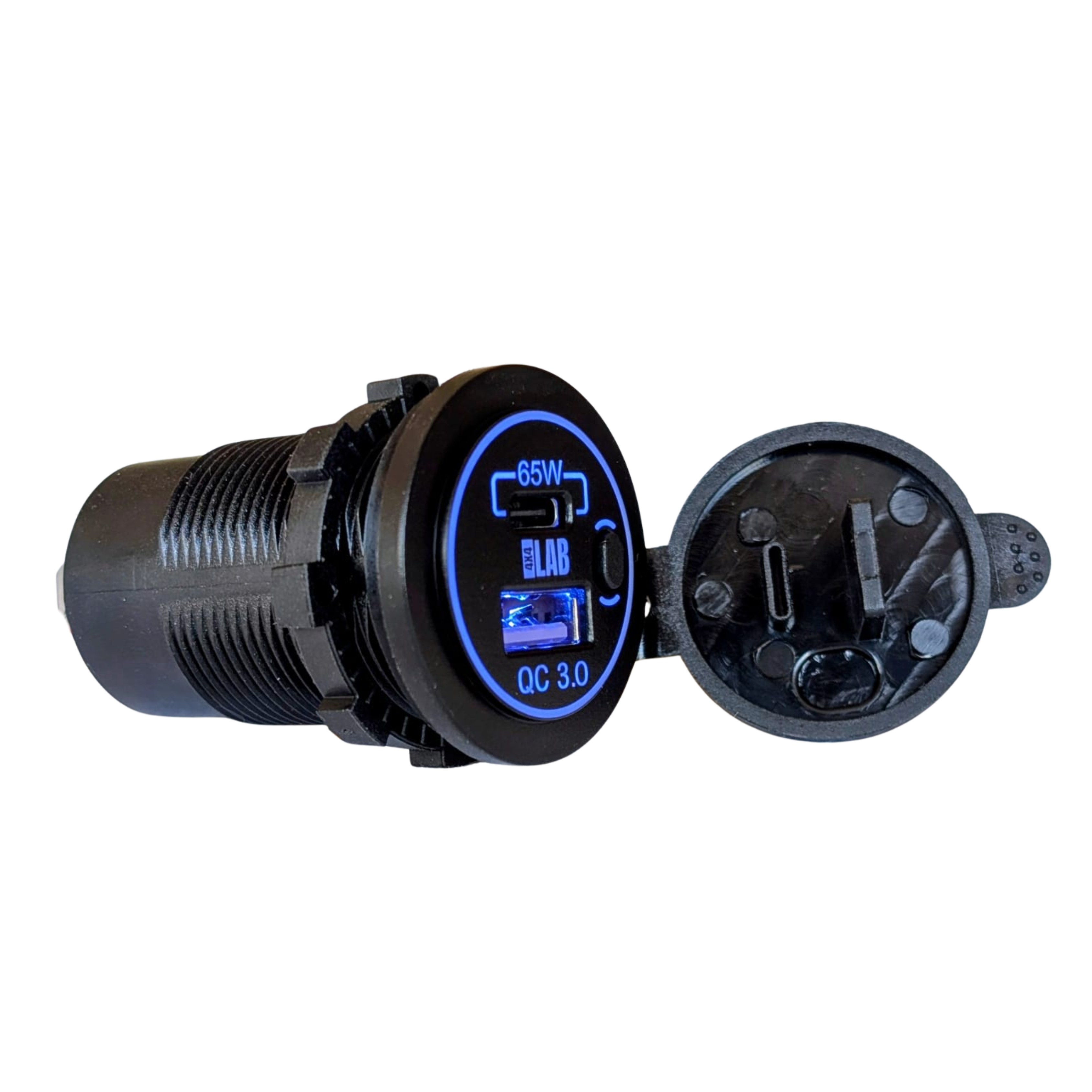 65W Dual USB-C PD & USB-A QC3.0 Fast Charging Socket