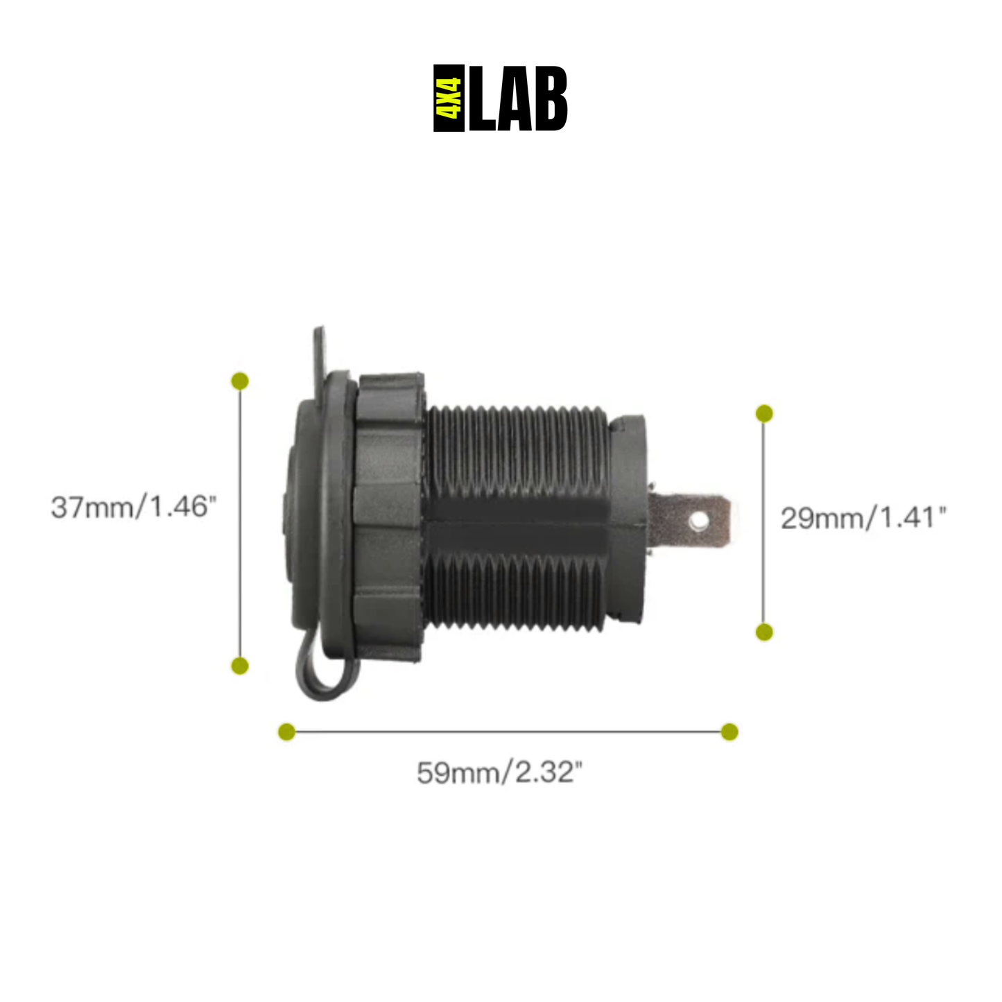 12V Flush Mount Cigarette Lighter Socket