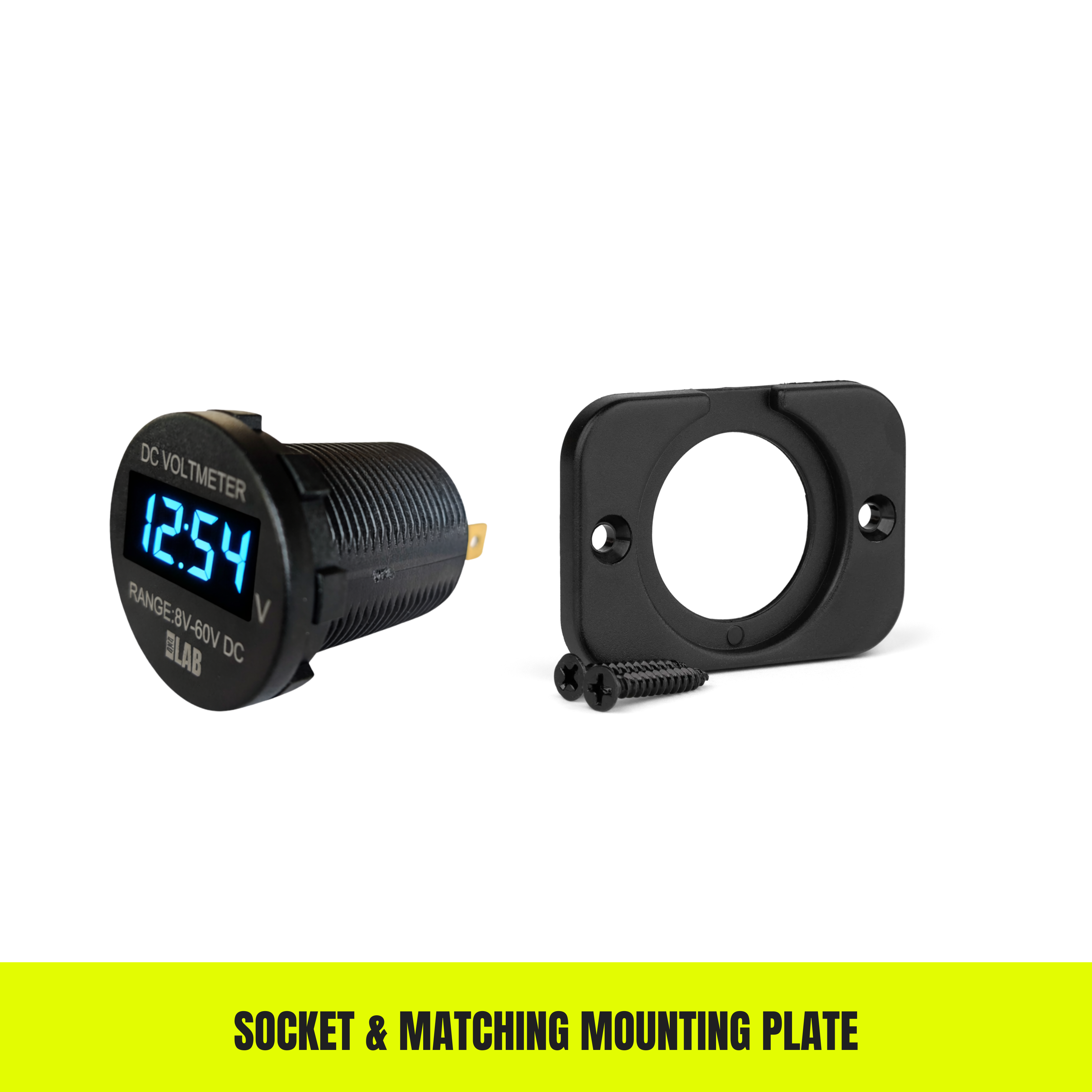 DC Voltmeter 8V–60V Flush Mount Battery Voltage Monitor
