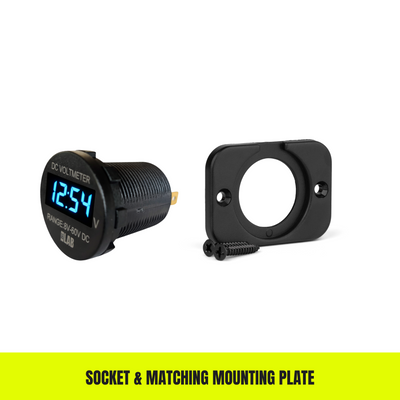 DC Voltmeter 8V–60V Flush Mount Battery Voltage Monitor