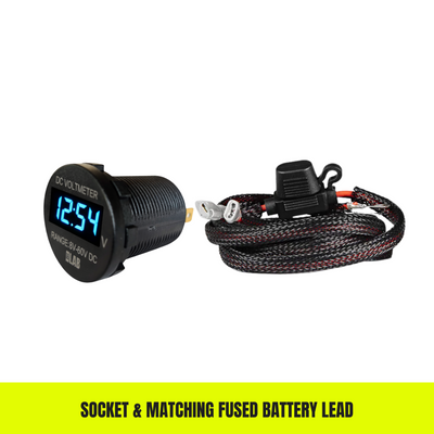 DC Voltmeter 8V–60V Flush Mount Battery Voltage Monitor
