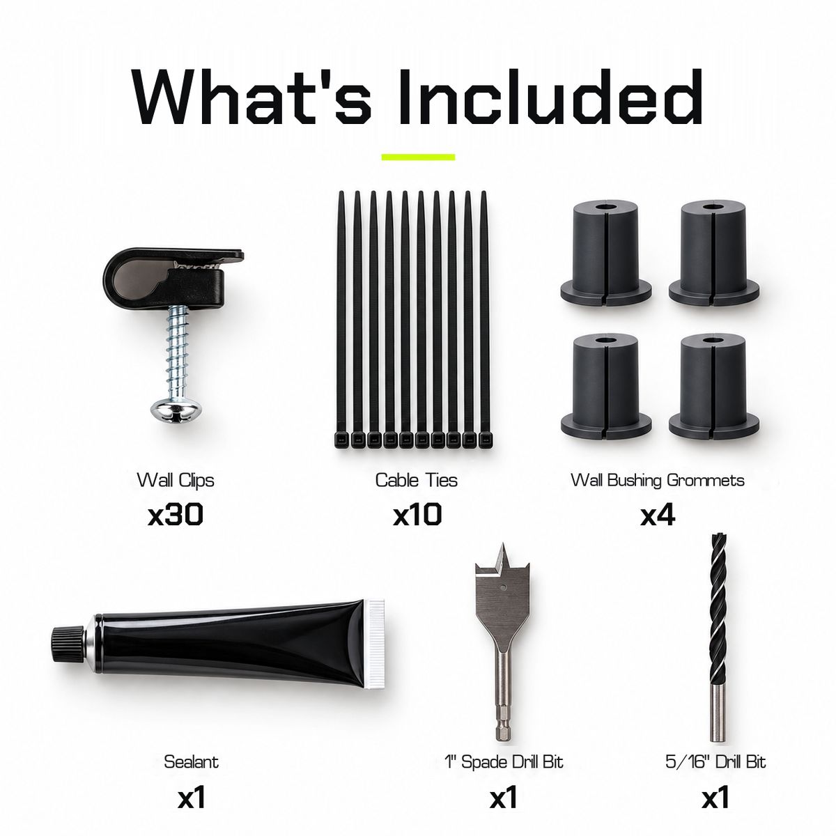Starlink Cable Routing Kit | Wall Pass Through, Drill Bits & Cable Clips