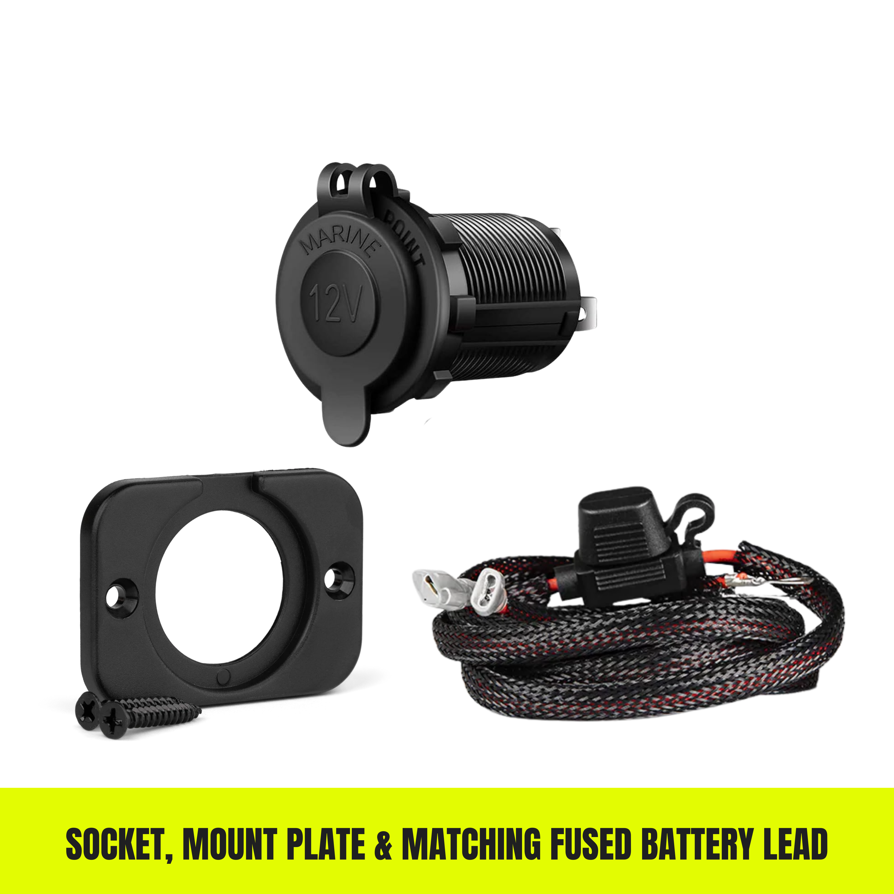 12V Flush Mount Cigarette Lighter Socket