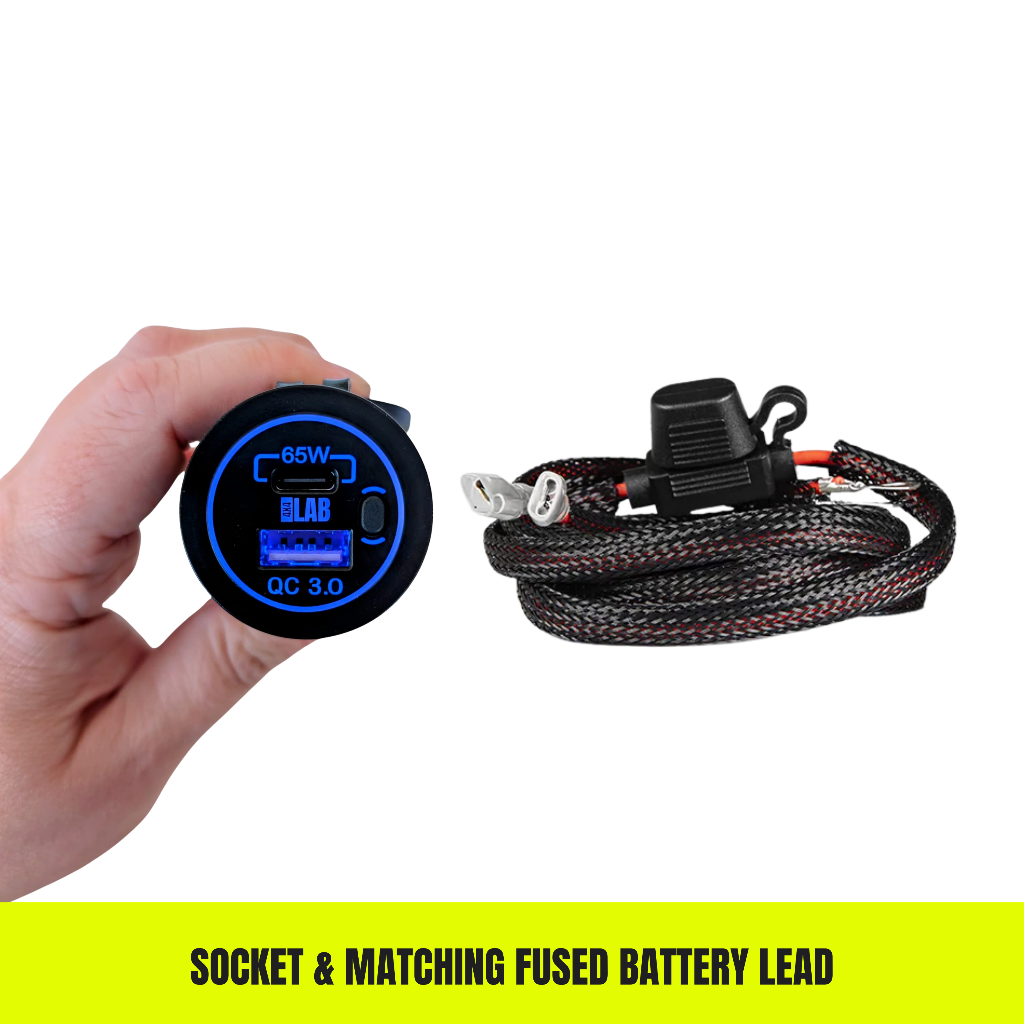 65W Dual USB-C PD & USB-A QC3.0 Fast Charging Socket