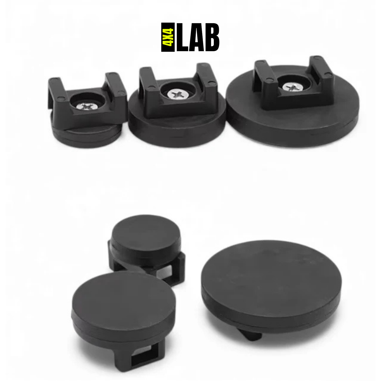 Magnetic Rubber-Coated Cable Tie Mounts 4-Pack