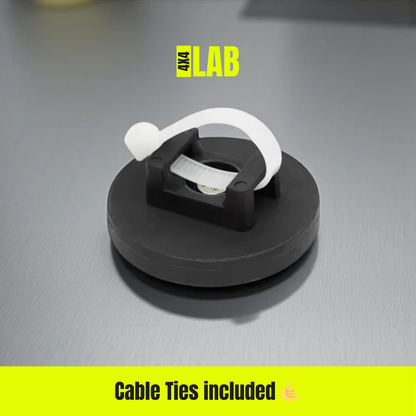 Magnetic Rubber-Coated Cable Tie Mounts 4-Pack