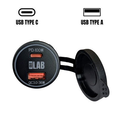 100W Dual USB-C USB-A Charger 12-24v Socket for Starlink Mini