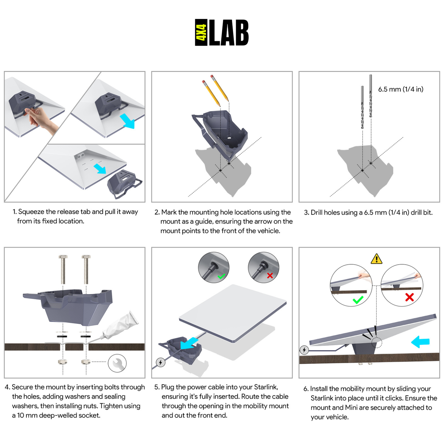 Starlink Mini Low-Profile Aluminium Drill Mount
