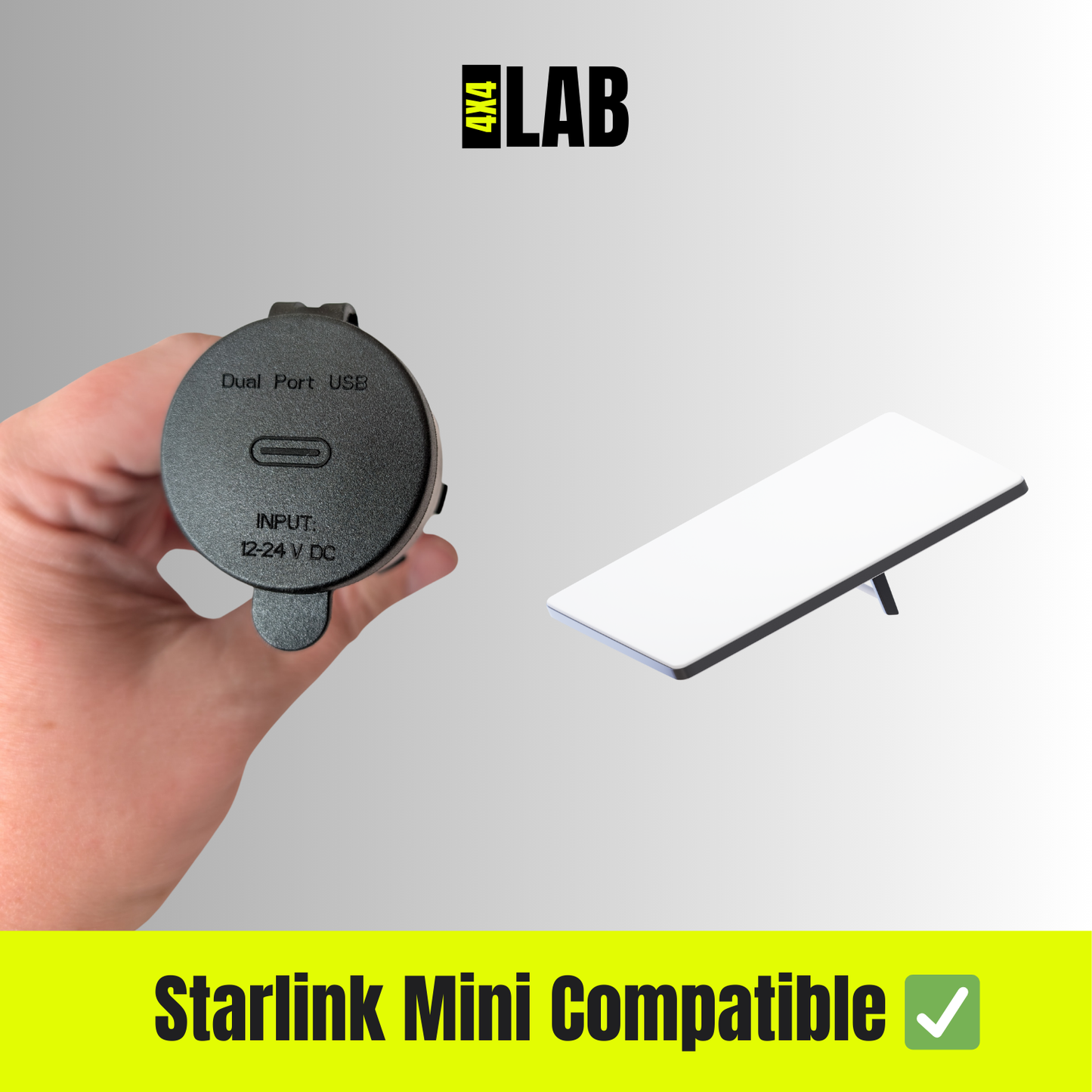 100W Dual USB-C USB-A Charger 12-24v Socket for Starlink Mini