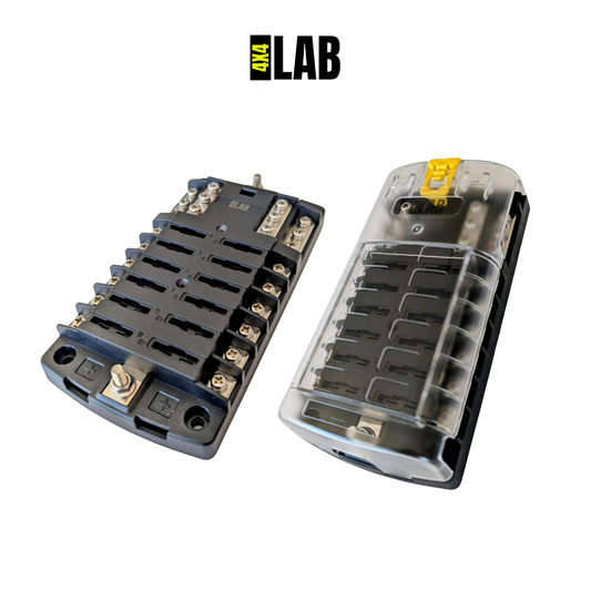 12-Way Fuse Box – Dual Busbar Blade Fuse Block for 12V & 24V Systems