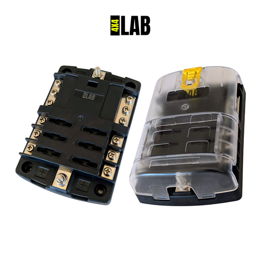 6-Way Fuse Box – Dual Busbar Blade Fuse Block for 12V & 24V Systems