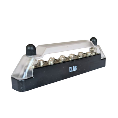 10-Way Negative Bus Bar (Black) – 150A Continuous | Safety Cover & Screws Included
