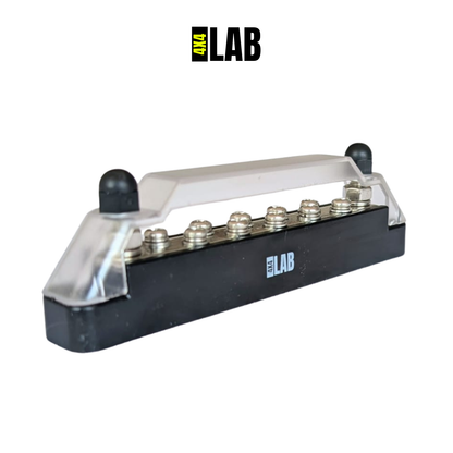 10-Way Negative Bus Bar (Black) – 150A Continuous | Safety Cover & Screws Included