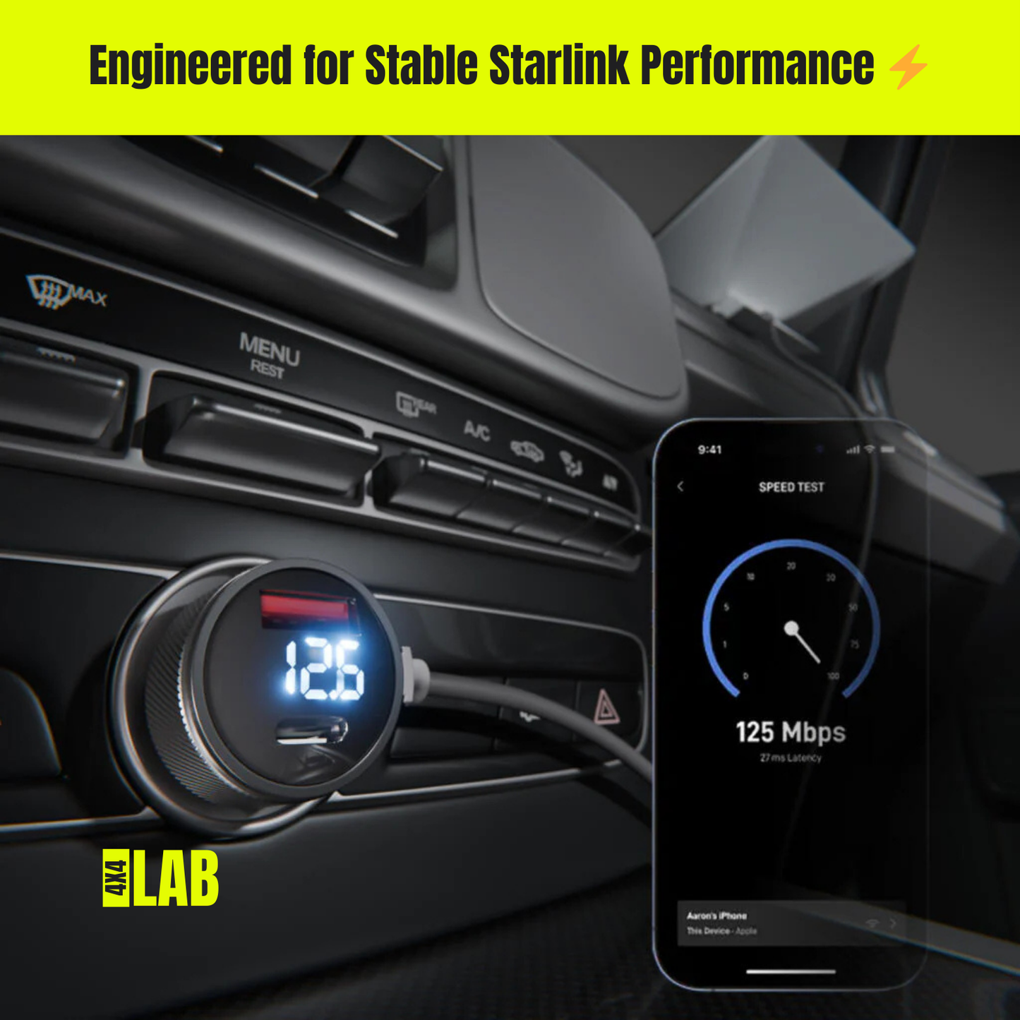 Starlink Mini Dual USB Car Charger with Boosted DC Output