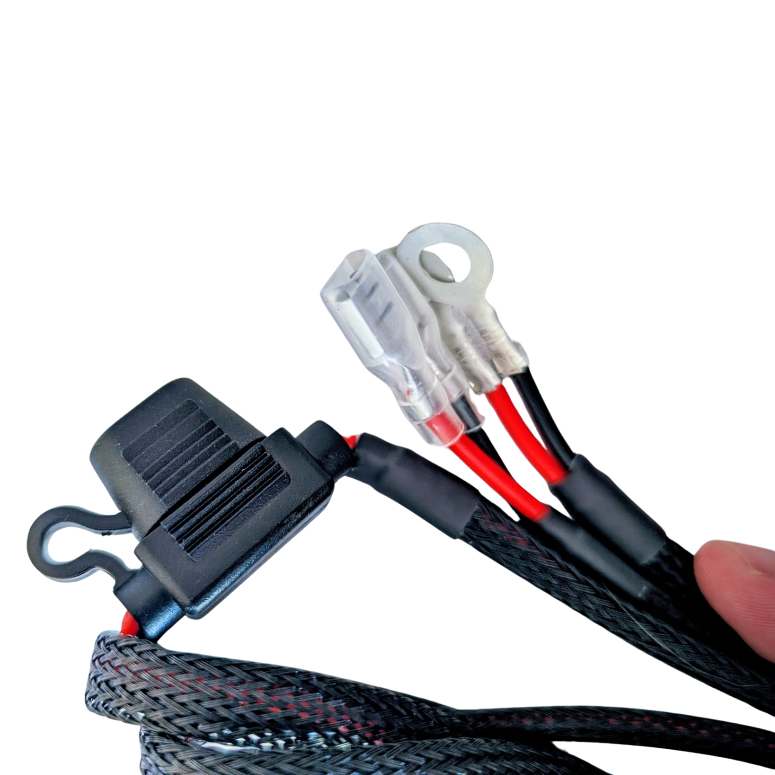 12V Inline Fused Battery Ring Terminal Lead – 2-Pin Quick Connect