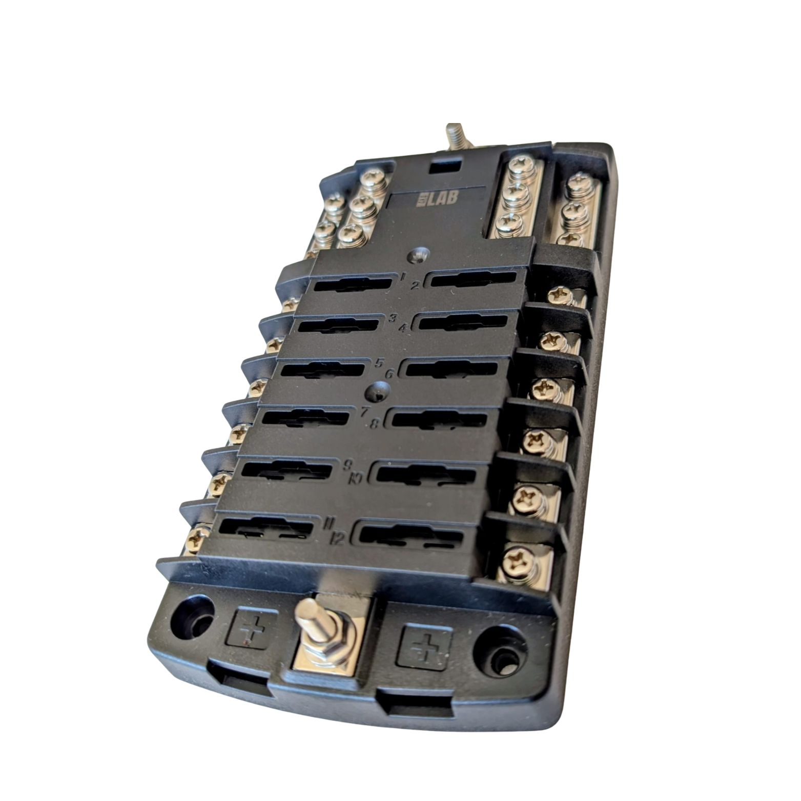 12-Way Fuse Box – Dual Busbar Blade Fuse Block for 12V & 24V Systems